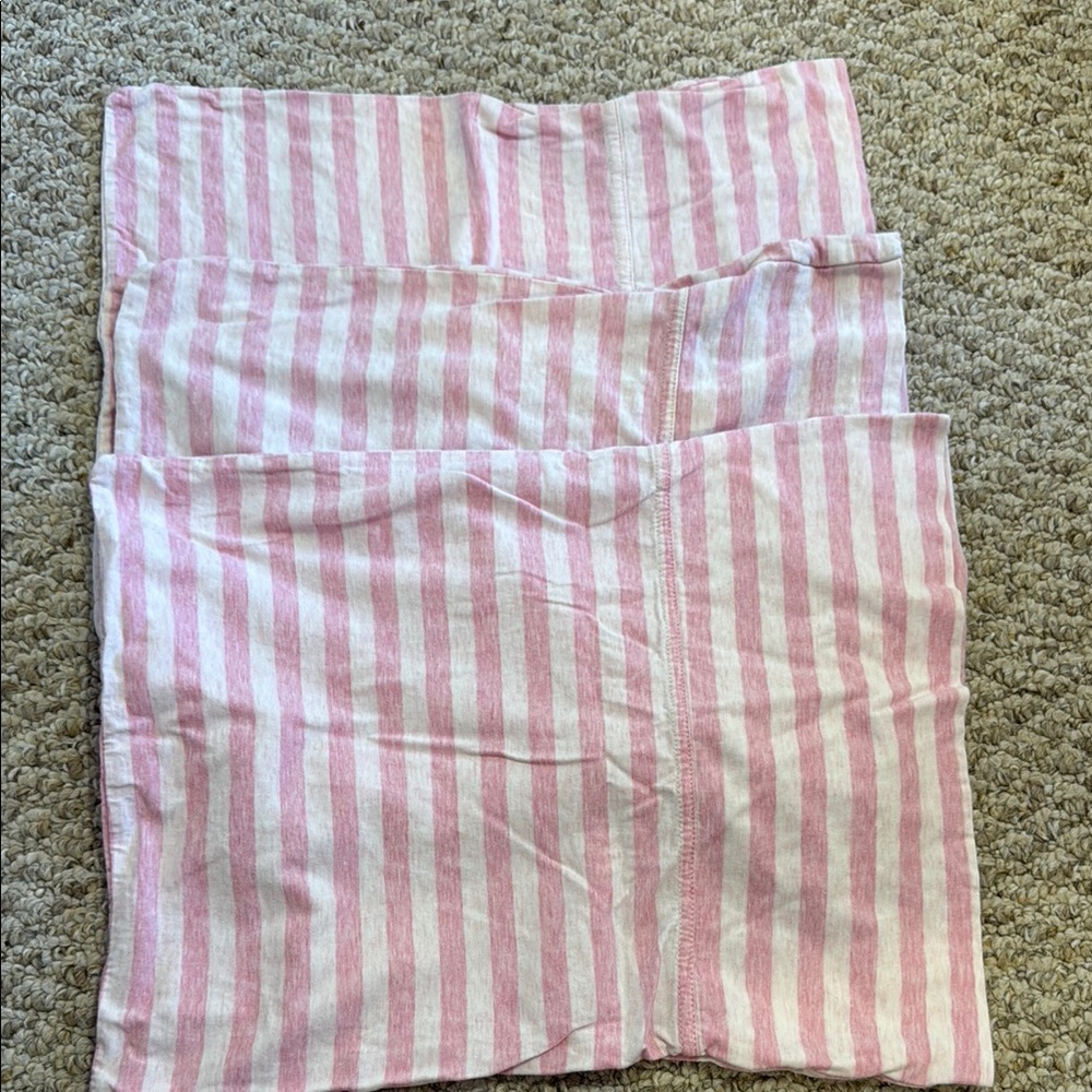 Pink and White Striped Fabric Organic Toddler Pillowcases